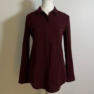 Burgundy long sleeve blouse from Korea